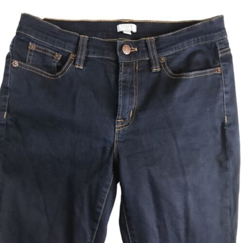 New J. Crew Womans Stretch Med Rise Skinny Jeans Sz 27 Dark 28x28 RN 77388 - Picture 4 of 12
